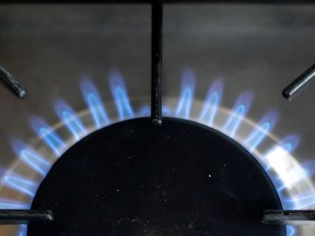 A burner on a natural gas stove.