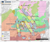 Four major gold mineralized zones.