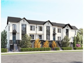A rendering of The Hillcrest by Vertex Developments. The 17-unit townhome project is now under construction in Vancouver with completion expected in 2022.