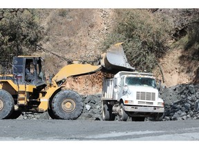 Truck being loaded at Bolivar Rom Pad headed to Concentrate Plant