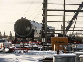 Inter Pipeline's Heartland Petrochemical Complex is shown under construction in Fort Saskatchewan, Alta.