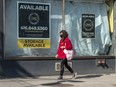 A 'for lease' sign on a closed business in Toronto. Business owners are chafing at the interminable restrictions and the slow pace of Canada’s vaccine program. In