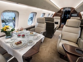 The interior of the Bombardier Global 7500 .