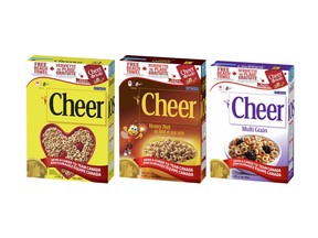 Cheer Cards now available on specially marked Yellow Box (570g), Honey-Nut (725g) and Multi-Grain Cheerios (585g)