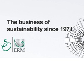 UK-headquartered ERM operates in 40 countries and has more than 5,500 staff, advising clients on sustainability challenges and commercial opportunities.