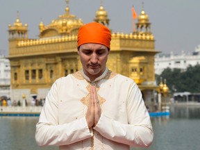 Prime Minister Justin Trudeau at the Golden Temple in Amritsar, India during a visit to the country in February 2018.