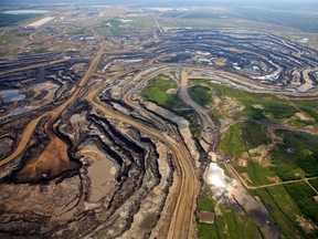 An aerial view of a Canadian Natural Resources oilsands mine