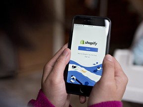 The Shopify app on a smartphone