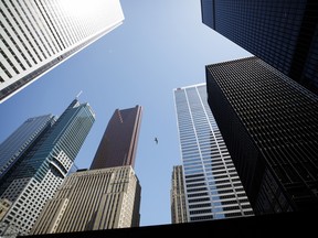 Bank towers in Toronto's financial district.