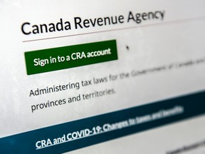 Photo of CRA's website and sign in page.