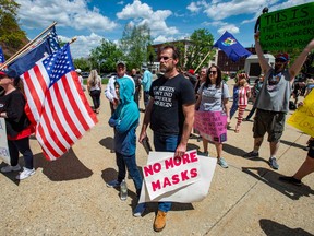 An anti-mask and anti-vaccine rally in New Hampshire, U.S.