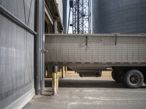 A truck enters a biofuel refinery in Iowa.