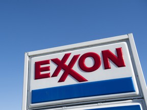 An Exxon sign at a gas station