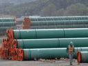 Steel pipe for use in the Trans Mountain expansion project. Pembina Pipeline Corp. has formed Chinook Pathways, an “equal” partnership with Western Indigenous Pipeline Group to pursue ownership of Trans Mountain.