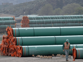 Steel pipe for use in the Trans Mountain expansion project. Pembina Pipeline Corp. has formed Chinook Pathways, an “equal” partnership with Western Indigenous Pipeline Group to pursue ownership of Trans Mountain.