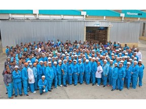 Production staffs at Hisense's facility in Atlantis, South Africa