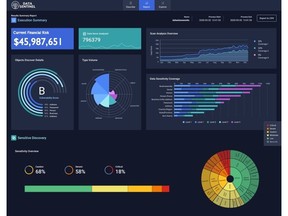 Data Sentinel sensitive data dashboard with data risk calculation.