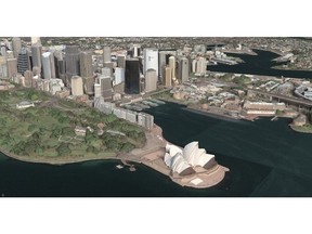 This Maxar 3D Surface Model shows a view of the Sydney Opera House in Sydney, Australia. Image credit: Maxar Technologies