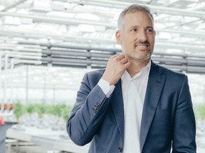 Former CannTrust Holdings Inc CEO Peter Aceto, seen in the company's cannabis production facility in Fenwick, Ontario in 2018.