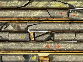 Noront Resources' nickel copper sulfide core samples.