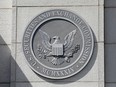 The seal of the U.S. Securities and Exchange Commission (SEC) is seen at their headquarters in Washington, D.C.