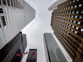 Bank towers in Toronto's financial district.