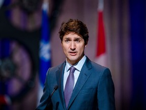 Prime Minister Justin Trudeau at a funding announcement in Montreal.