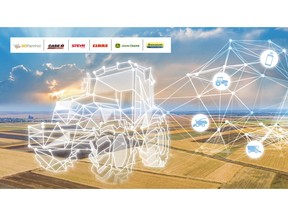 DataConnect is a collaboration between CNH Industrial, John Deere, CLAAS and 365FarmNet to enable farms to view all their vehicles within a single digital platform of their choice. Illustration: DataConnect brands