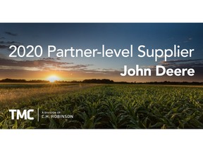 TMC, a division of C.H. Robinson, earns Partner-level status from John Deere based on outstanding results in 2020.