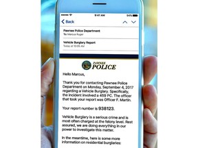 Police departments use SPIDR Tech software to send 911 callers and crime victims direct messages and emails about crime incidents. SPIDR Tech has been acquired by Versaterm Public Safety, a company with a suite of software solutions for more than 65,000 police, fire and EMS professionals across North America. Photo courtesy of Versaterm.