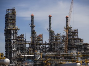 The Inter Pipeline Heartland Petrochemical Complex under construction in Strathcona County, Alberta.