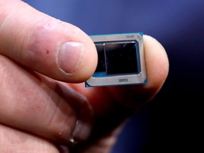 An Intel chip. A pandemic-induced global chip shortage is likely to improve in 2022, according to Intel CEO Pat Gelsinger, but the market won't be back in balance until 2023.