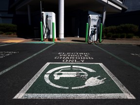 Electric car chargers in California.