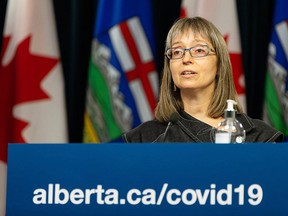 Dr. Deena Hinshaw, Alberta's chief medical officer of health. Alberta will drop all COVID restrictions on Aug. 16.