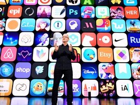 Apple CEO Tim Cook spotlights App Store developers at Apple's Worldwide Developers Conference at Apple Park this year.