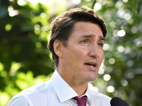 Prime Minister Justin Trudeau during his election campaign tour in Surrey, B.C., Aug. 25, 2021.