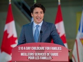 Prime Minister Justin Trudeau sports a smile in St. John's, N.L. last week when announcing that Ottawa would extend its $10-a-day daycare subsidy scheme to the province.