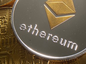 A representation of cryptocurrency Ethereum.
