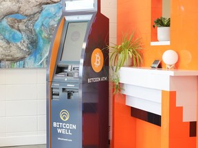 Bitcoin Well ATM in their current Edmonton office. SUPPLIED
