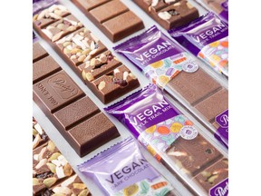 Purdys new vegan bars include Vegan Mylk Chocolate, Vegan Mylk Trail Mix, and Vegan Dark Trail Mix, to add to the already existing and very popular Vegan Dark Chocolate Bar.