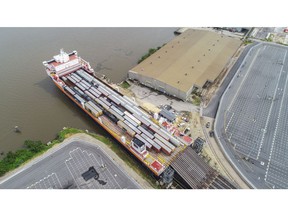 An aerial image of the Cherokee, the newest rail ferry in operation at CG Railway, LLC.