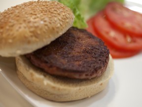 A burger made from cultured beef.