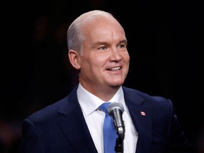 Conservative Party leader Erin O'Toole at the Canadian Museum of History in Gatineau, Quebec, Sept. 8, 2021.