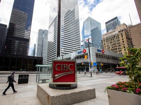 TD, CIBC and BMO banks in Toronto's financial district on June 24, 2020.