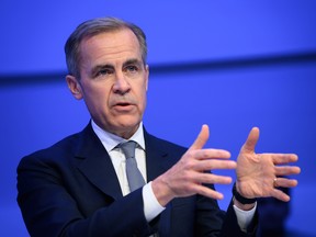 Former Bank of England head Mark Carney during the World Economic Forum annual meeting in Davos, on Jan. 21, 2020.