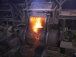 Hudbay Minerals' copper smelter in Flin Flon, Manitoba, in June 2009.