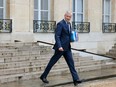 French Finance Minister Bruno Le Maire leaves the Elysee presidential Palace on Sept. 29, 2021 in Paris.