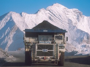 A truck hauls a load at Teck Resources Coal Mountain operation near Sparwood, B.C.