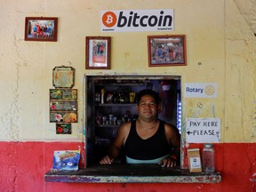 Roberto Carlos Silva, owner of La Zontena store, poses at his business where he accepts Bitcoins at El Zonte Beach in Chiltiupan, El Salvador June 8, 2021.