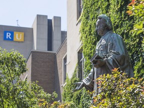A statue of Egerton Ryerson at the Ryerson University Campus in downtown Toronto.